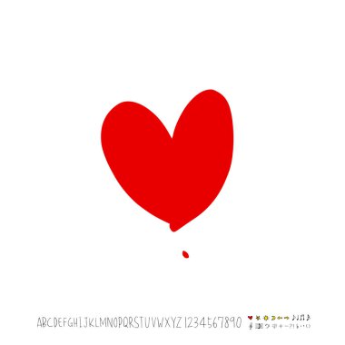 Desen kalp / çizilmiş kalp kroki el - vektör