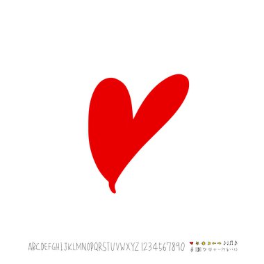 Desen kalp / çizilmiş kalp kroki el - vektör