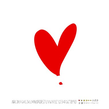 Desen kalp / çizilmiş kalp kroki el - vektör