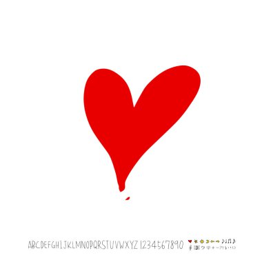 Desen kalp / çizilmiş kalp kroki el - vektör