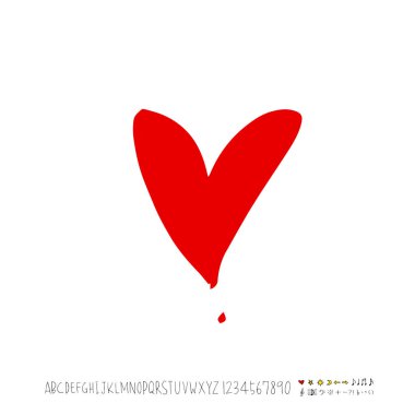 Desen kalp / çizilmiş kalp kroki el - vektör