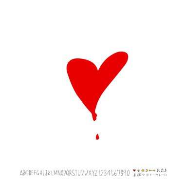 Desen kalp / çizilmiş kalp kroki el - vektör