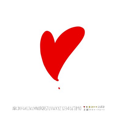 Desen kalp / çizilmiş kalp kroki el - vektör