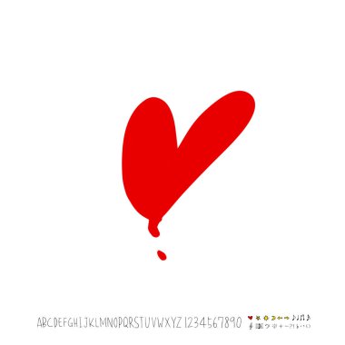 Desen kalp / çizilmiş kalp kroki el - vektör