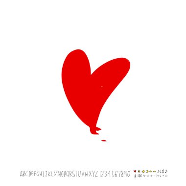 Desen kalp / çizilmiş kalp kroki el - vektör