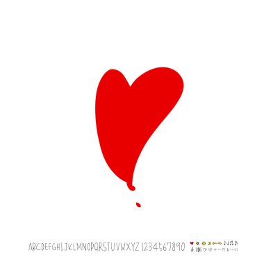 Desen kalp / çizilmiş kalp kroki el - vektör