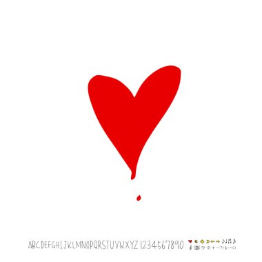 Desen kalp / çizilmiş kalp kroki el - vektör