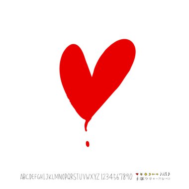 Desen kalp / çizilmiş kalp kroki el - vektör