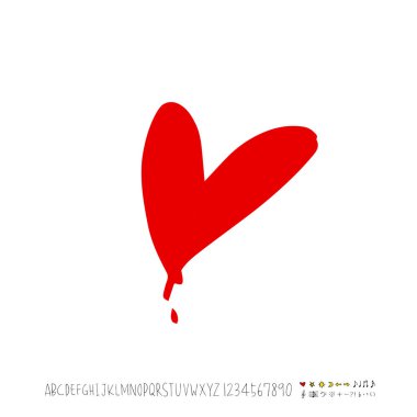 Desen kalp / çizilmiş kalp kroki el - vektör