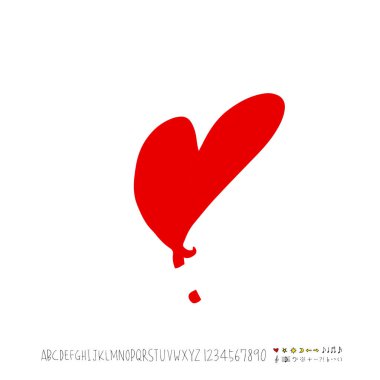 Desen kalp / çizilmiş kalp kroki el - vektör