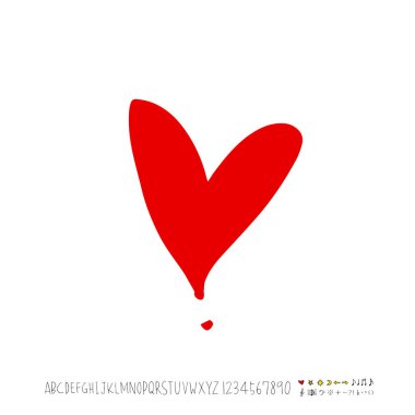 Desen kalp / çizilmiş kalp kroki el - vektör