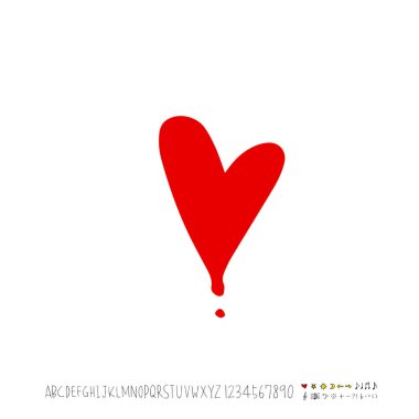 Desen kalp / çizilmiş kalp kroki el - vektör