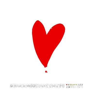 Desen kalp / çizilmiş kalp kroki el - vektör