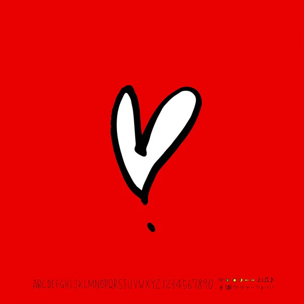Patrón Del Corazón Dibujo Dibujado Mano Corazón Vector — Vector de stock