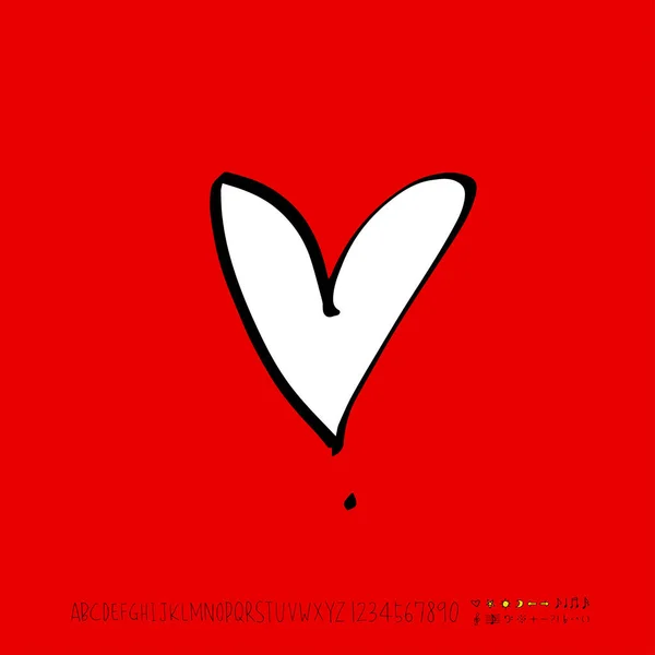 Patrón Del Corazón Dibujo Dibujado Mano Corazón Vector — Vector de stock