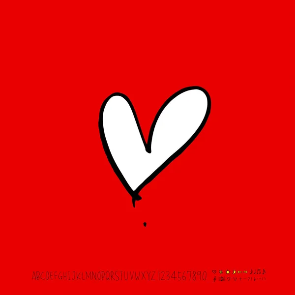 Patrón Del Corazón Dibujo Dibujado Mano Corazón Vector — Vector de stock