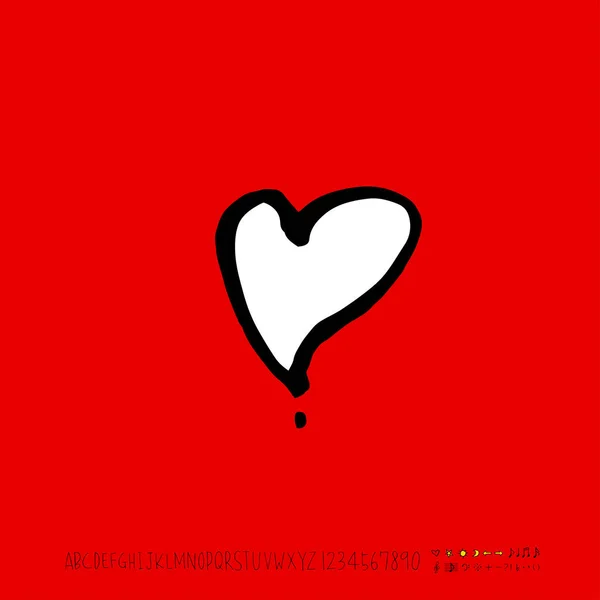 Patrón Del Corazón Dibujo Dibujado Mano Corazón Vector — Archivo Imágenes Vectoriales