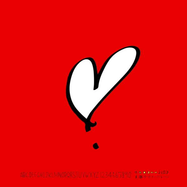 Patrón Del Corazón Dibujo Dibujado Mano Corazón Vector — Vector de stock