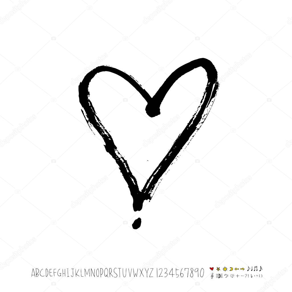 Heart pattern / Hand drawn heart sketch - vector