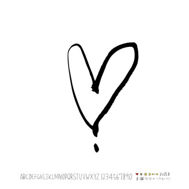 Desen kalp / çizilmiş kalp kroki el - vektör