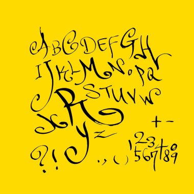 vektör yazı tipleri / el yazısı kaligrafi 