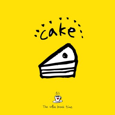 Cafe poster / yarım yamalak kahve illüstrasyon - vektör