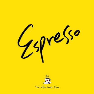 Cafe poster / yarım yamalak kahve illüstrasyon - vektör