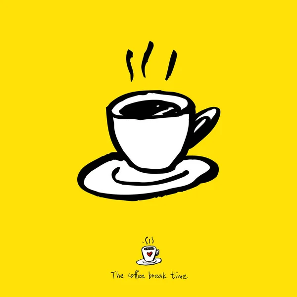 Cafe poster / yarım yamalak kahve illüstrasyon - vektör