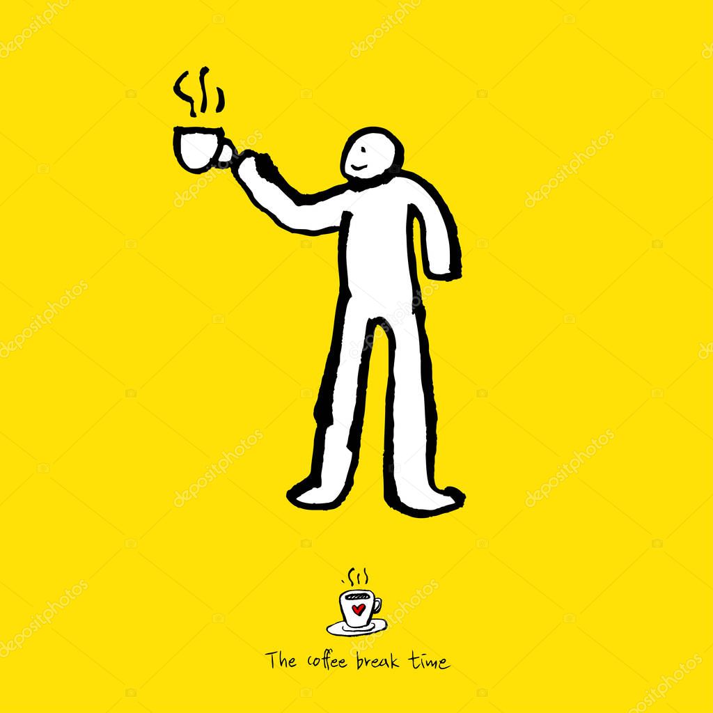 Cafe poster / Sketchy coffee illustration - vector