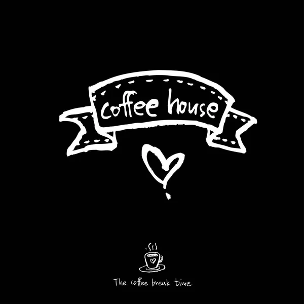 Cafe Poster Schetsmatig Koffie Illustration Vector — Stockvector