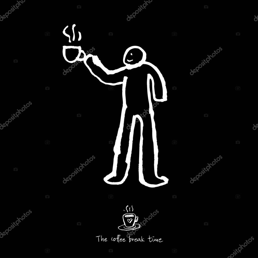 Cafe poster / Sketchy coffee illustration - vector