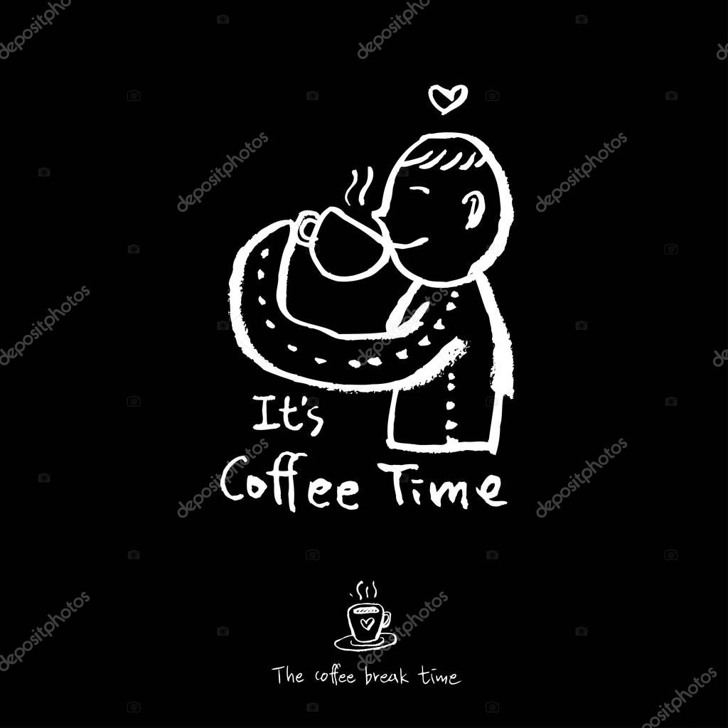 Cafe poster / Sketchy coffee illustration - vector