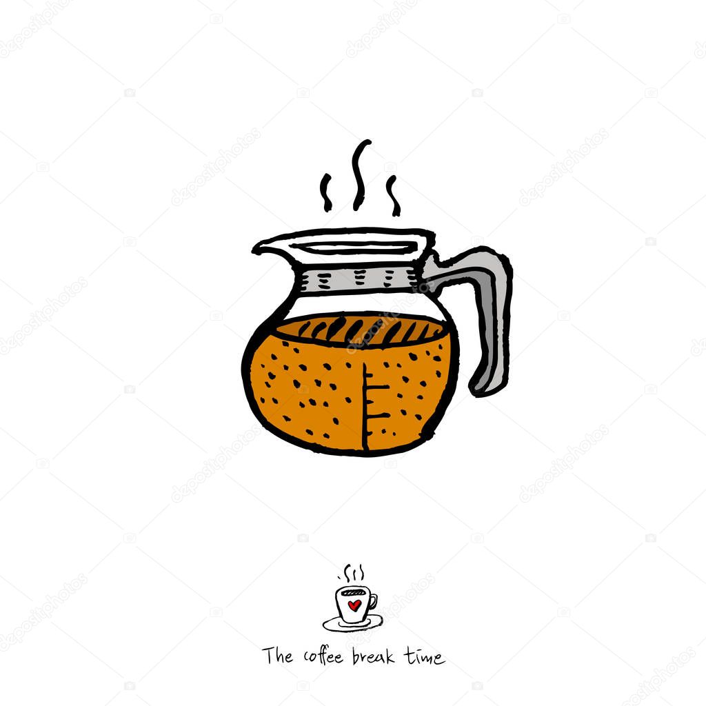 Cafe poster / Sketchy coffee illustration - vector
