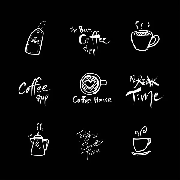 Café Poster Skizzenhafte Kaffee Illustration Vektor — Stockvektor