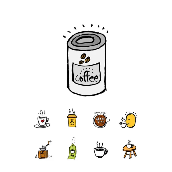 Café Poster Skizzenhafte Kaffee Illustration Vektor — Stockvektor