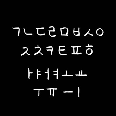 Kore alfabesi / el yazısı hat