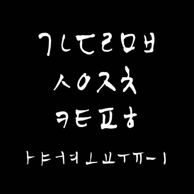 Kore alfabesi / el yazısı hat