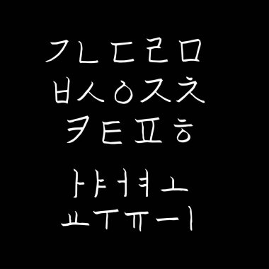 Kore alfabesi / el yazısı hat