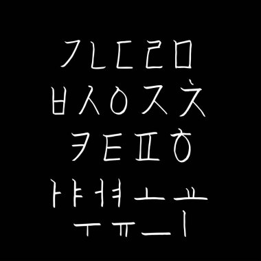 Kore alfabesi / el yazısı hat