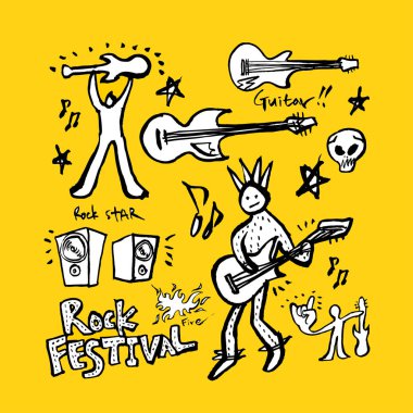 konser poster / yarım yamalak müzik illüstrasyon - vektör