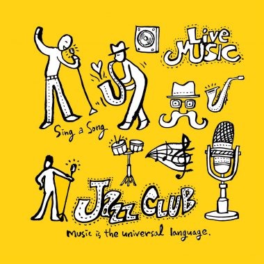 konser poster / yarım yamalak müzik illüstrasyon - vektör