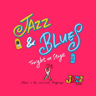 konser poster / yarım yamalak müzik illüstrasyon - vektör