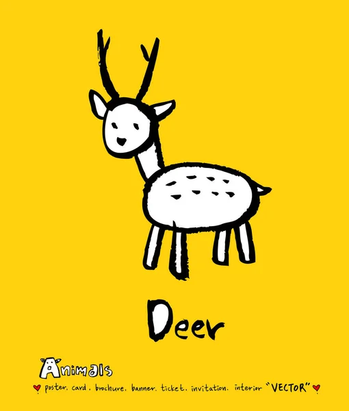 Dibujo Animal Ilustración Dibujada Mano Del Zoológico Vector — Vector de stock