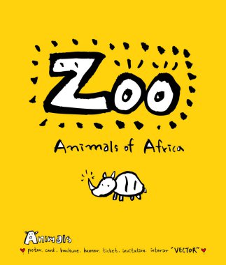 Hayvan kroki / çizilmiş Hayvanat Bahçesi illüstrasyon el - vektör