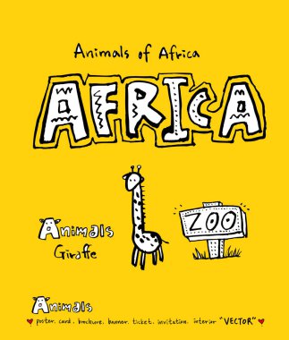 Hayvan kroki / çizilmiş Hayvanat Bahçesi illüstrasyon el - vektör