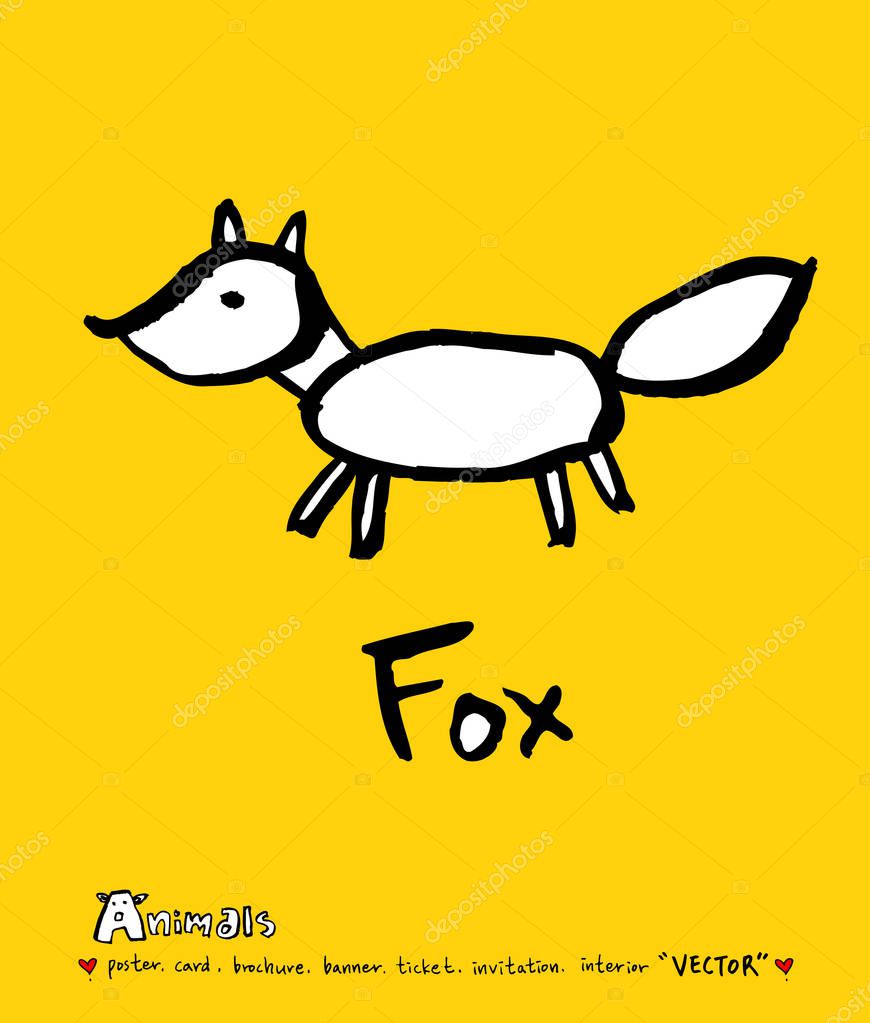 Animal sketch / Hand drawn Zoo illustration - vector