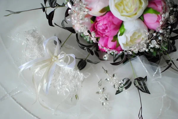 Stylish Wedding Wedding Details Bride Bouquet Women Accessories Female Life — Stock Photo, Image