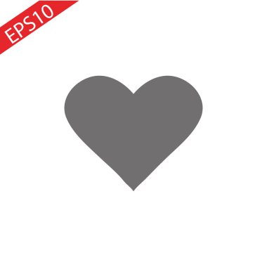 Kalp simge vektör. Aşk sembolü. Sevgililer s gün işareti, gölge, grafik ve web tasarım, logo için düz stil beyaz zemin üzerine izole amblemi. Eps10 siyah piktogram