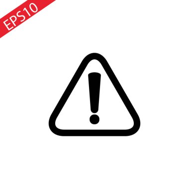 Dikkat simgesi. Uyarı işareti düz stil üzerinde beyaz backgroundn