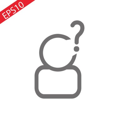 Kullanıcı adam simgesi, adam, soru, adam vektör simgesi, satırı Kullanıcı simgesi